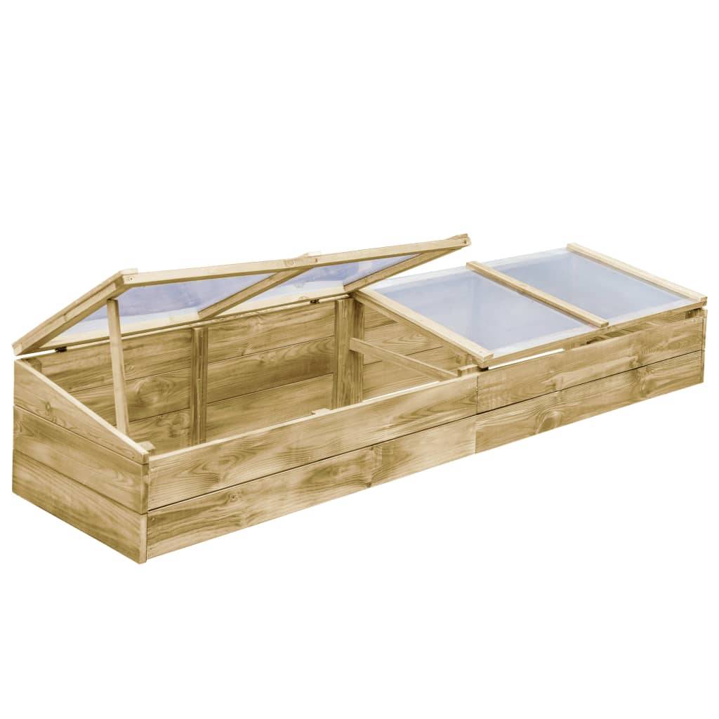 Serre Châssis Bois Pin Imprégné Jardin Potager Protection Hivernale 200cm - ComfortXL Outdoor Living - Image 4