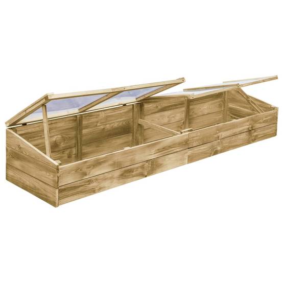 Serre Châssis Bois Pin Imprégné Jardin Potager Protection Hivernale 200cm - ComfortXL Outdoor Living - Image 3