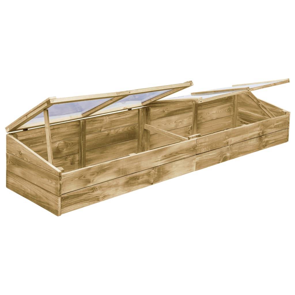 Serre Châssis Bois Pin Imprégné Jardin Potager Protection Hivernale 200cm - ComfortXL Outdoor Living - Image 3