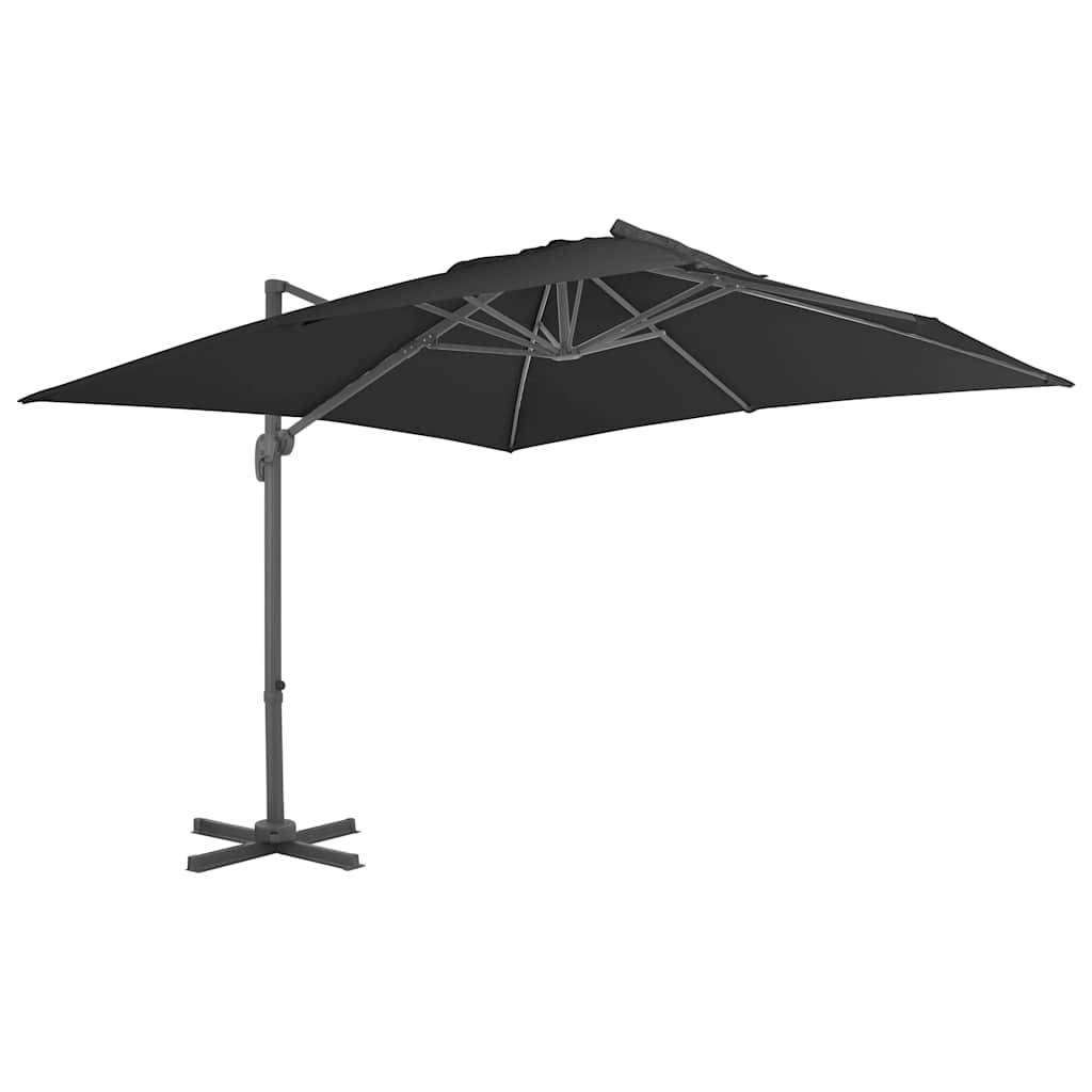 Parasol déporté aluminium anthracite 300 x 300 x 258 cm, Poids:20.14kg - PANGIVO - Image 1