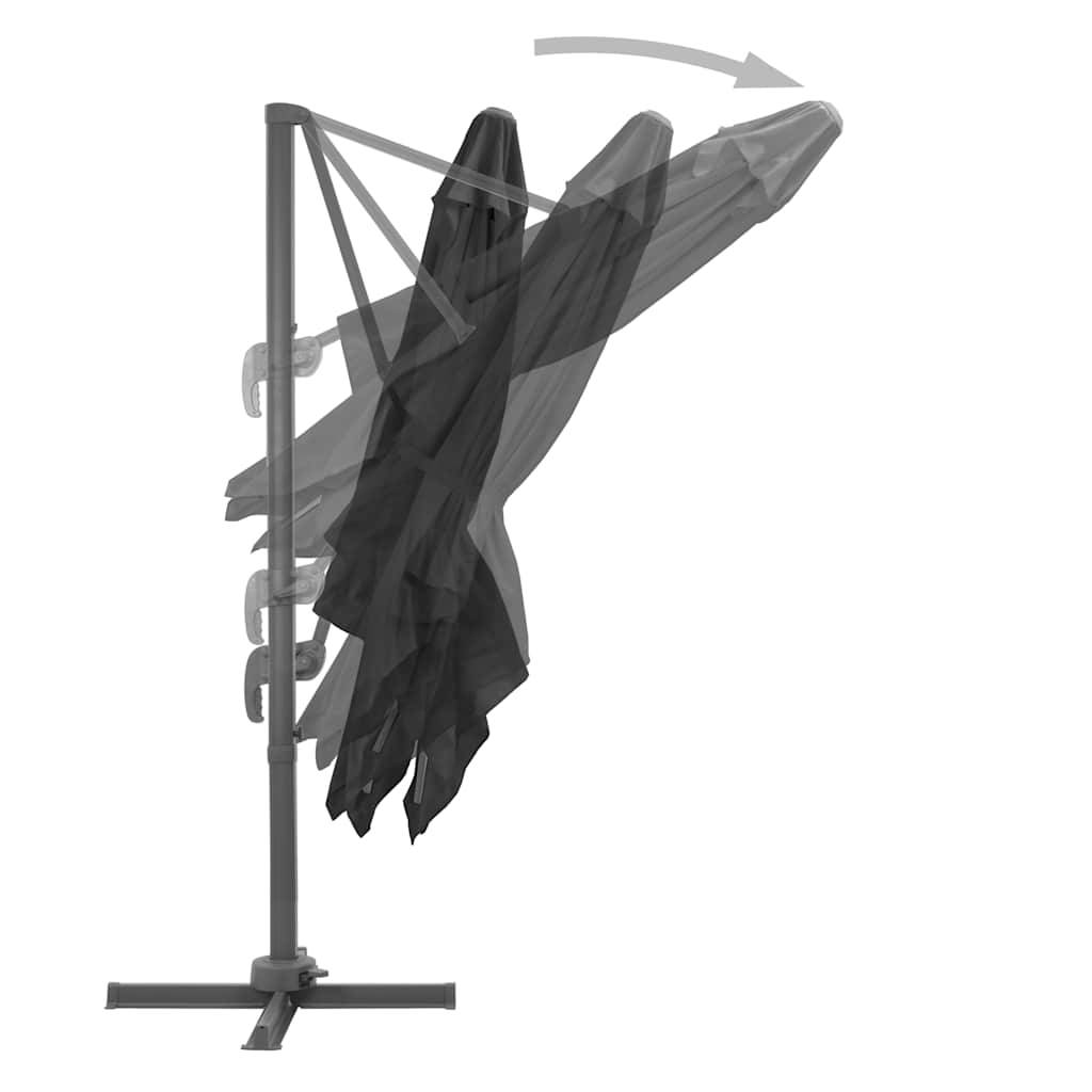 Parasol déporté aluminium anthracite 300 x 300 x 258 cm, Poids:20.14kg - PANGIVO - Image 4