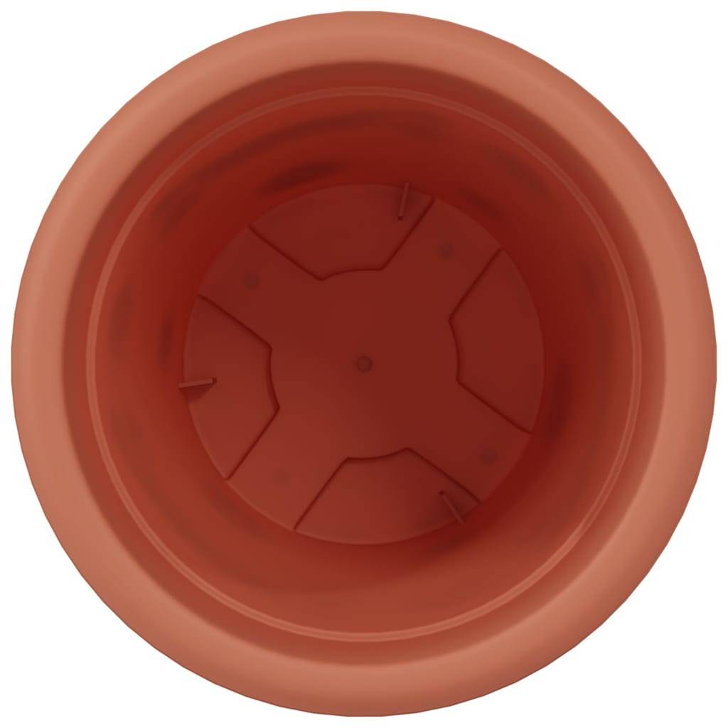 Pot à fleurs rond 24 pcs | Bac à fleurs Rouge brique Ø 26 x 21,5 cm Plastique - Image 6
