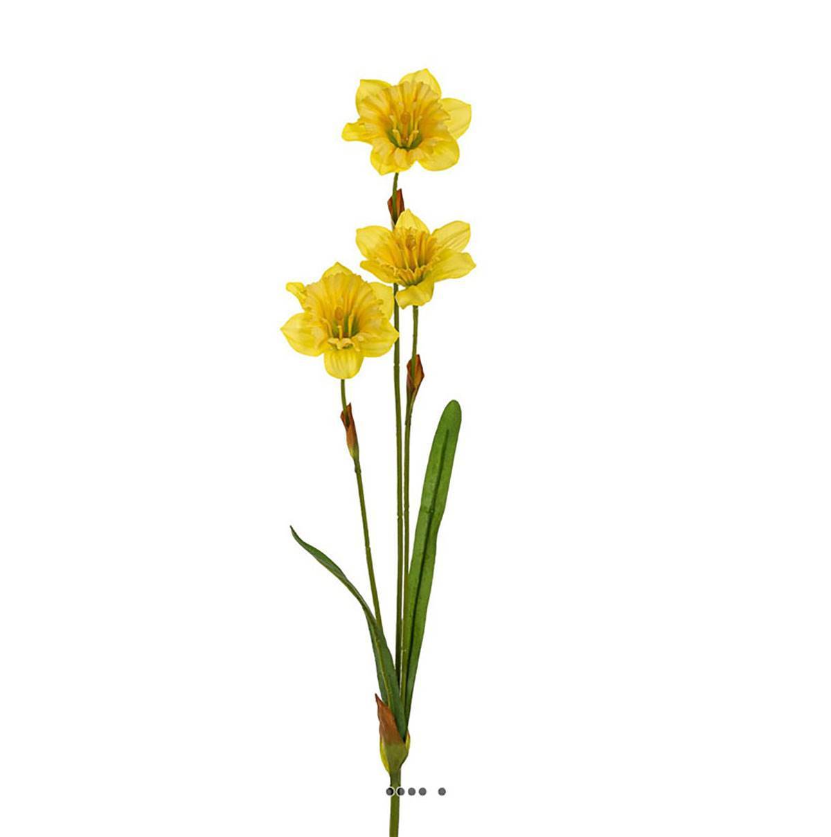 Artificielles - Jonquilles artificielles en tige 3 têtes H 58 cm Jaune - couleur: Jaune - Image 1