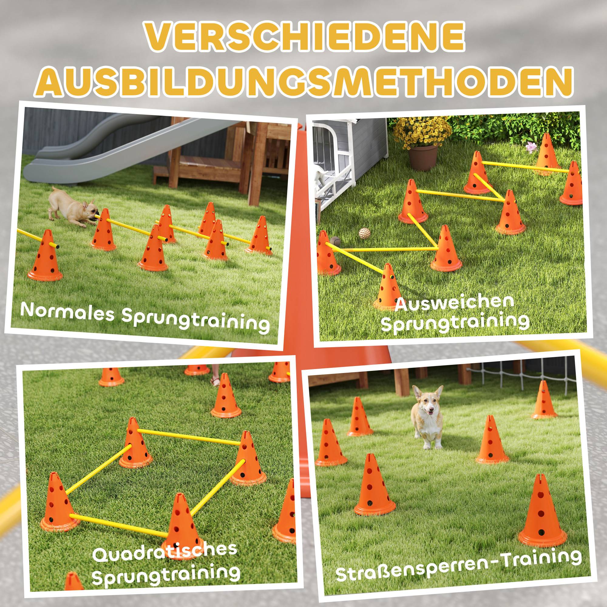 ComfortXL - Kit agilité chien 6 haies en ABS 80 cm hauteur réglable avec 12 cônes et sac - ComfortXL Outdoor Living - Image 7