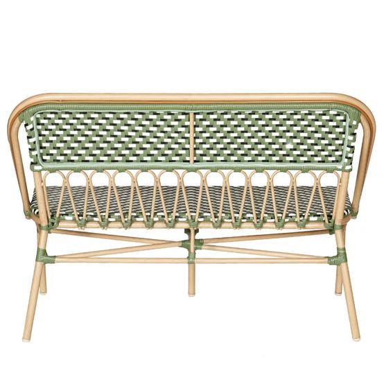Oviala - Banc de jardin style parisien en aluminium et rotin synthétique vert Batignolles - Oviala - Image 4