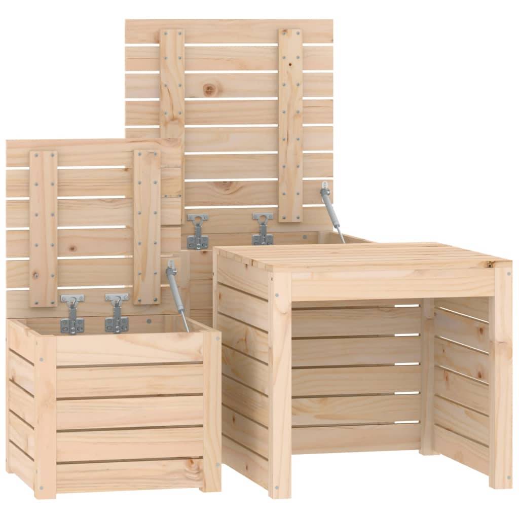 Ensemble de boîtes de jardin 3 pièces bois de pin massif - Image 4