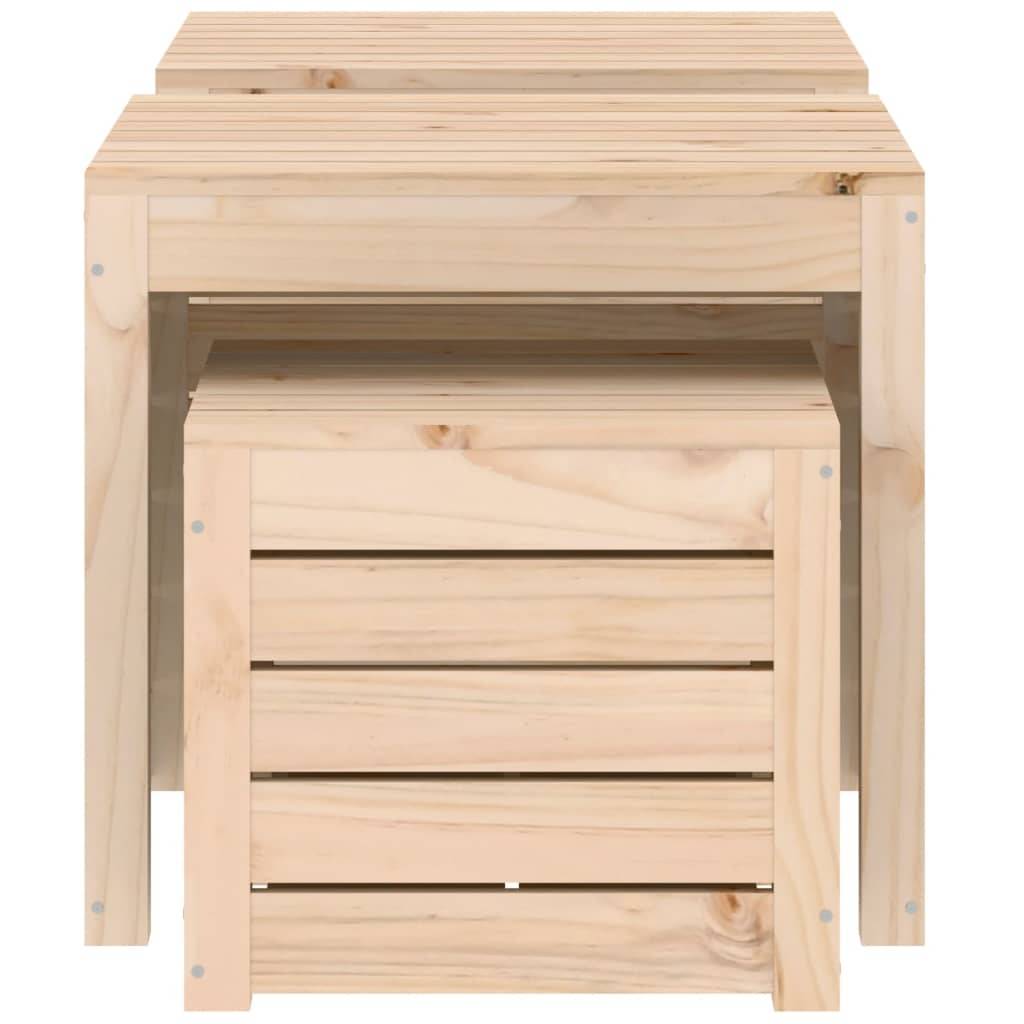 Ensemble de boîtes de jardin 3 pièces bois de pin massif - Image 3