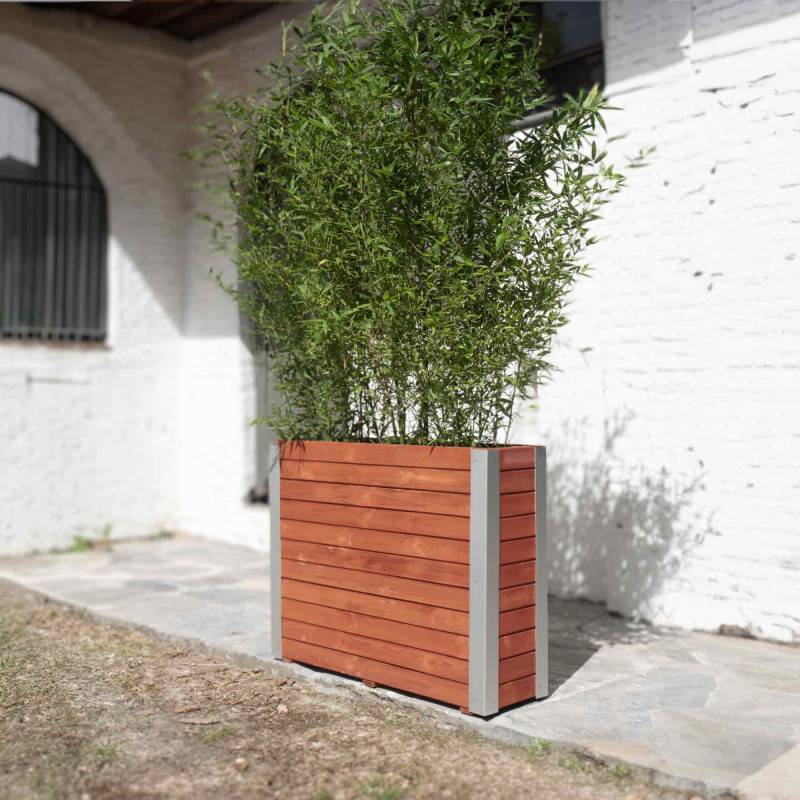 Forest Style - Bac à fleurs en bois lasuré 100 x 30 x 78,5 cm Bambou - Image 2