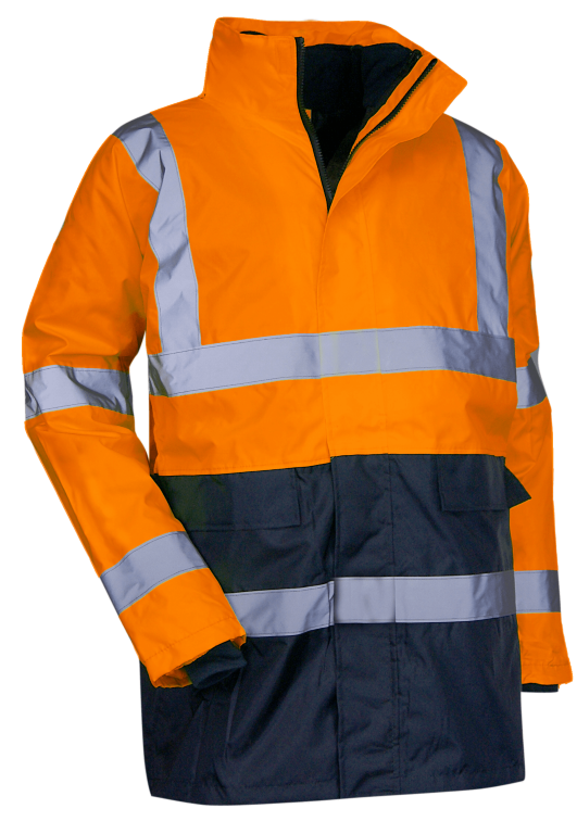 Parka 4 en1 haute visibilité Orange Fluo/Marine PREVENTION | 5002 - LMA