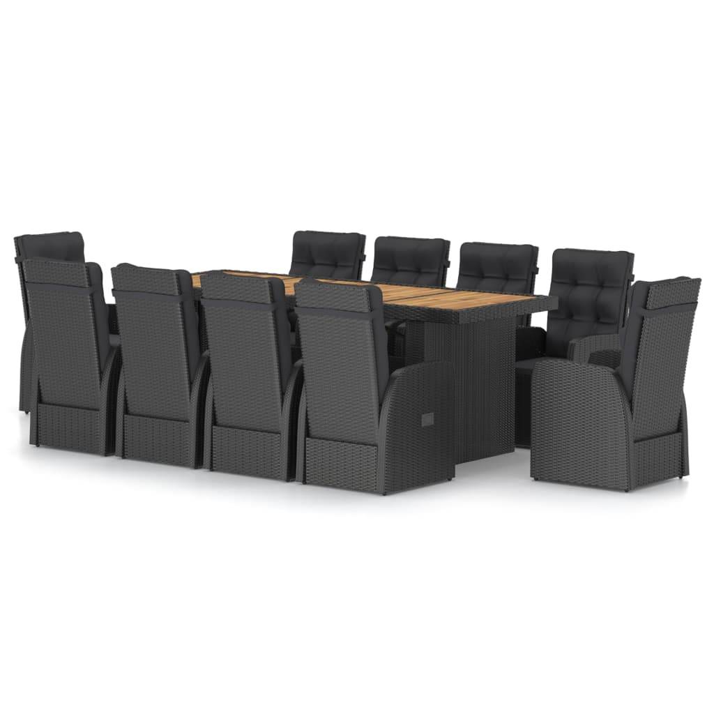 Vidaxl - Salon de jardin 11 pcs avec coussins résine tressée noir vidaXL 3059350 - Image 2