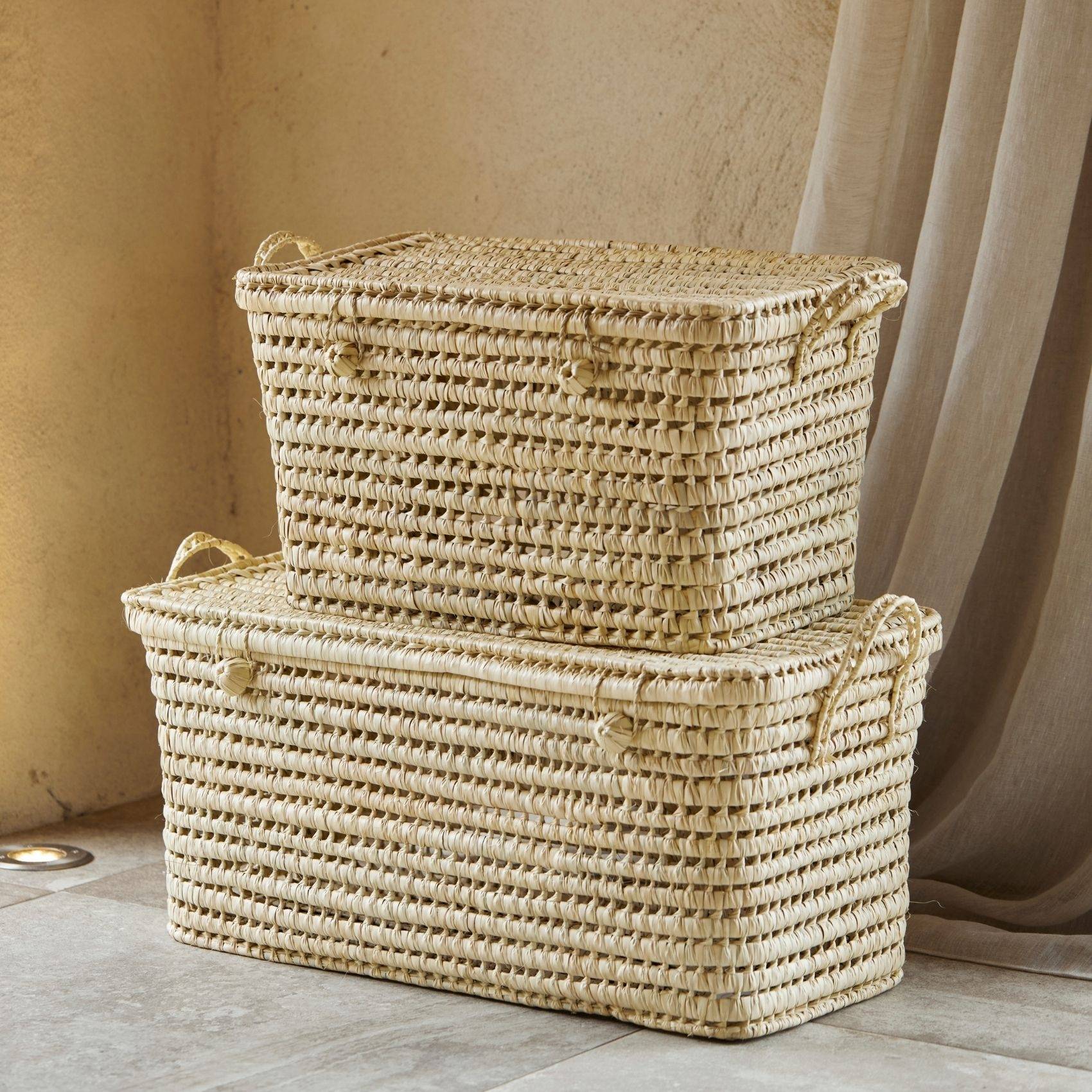 Home Maison - Malle de rangement feuille de palmier - HOME MAISON - Osier - Naturel - Image 5