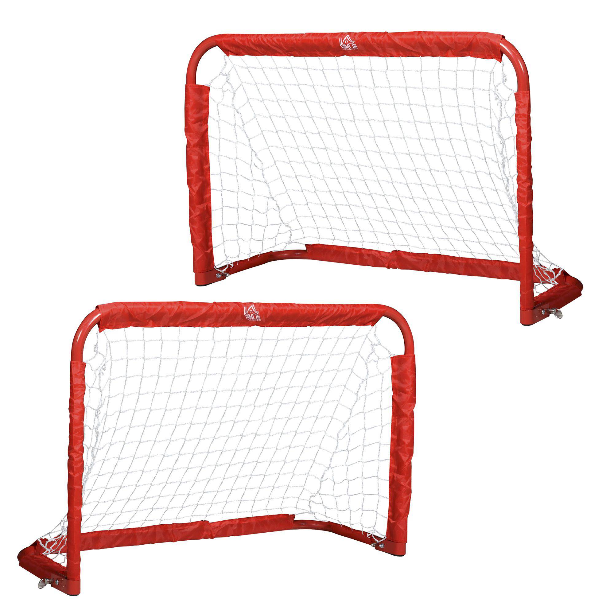 Ensemble de buts de football, 2 mini-buts pliables, structure en métal, outils inclus, 90 x 36 x 60 cm, rouge