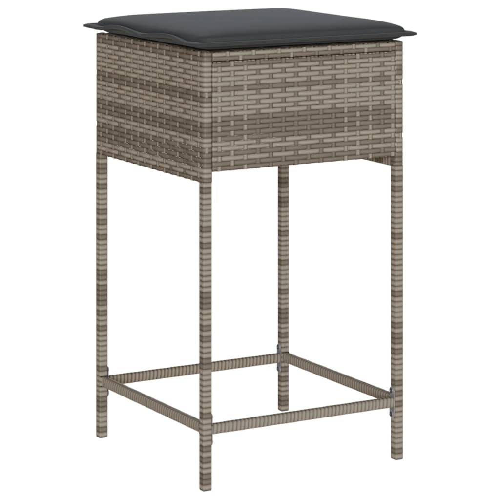 Prolenta Premium - Chaises de jardin rotin gris 40 x 40 x 76 cm - Prolenta premium p375.6 - Image 4