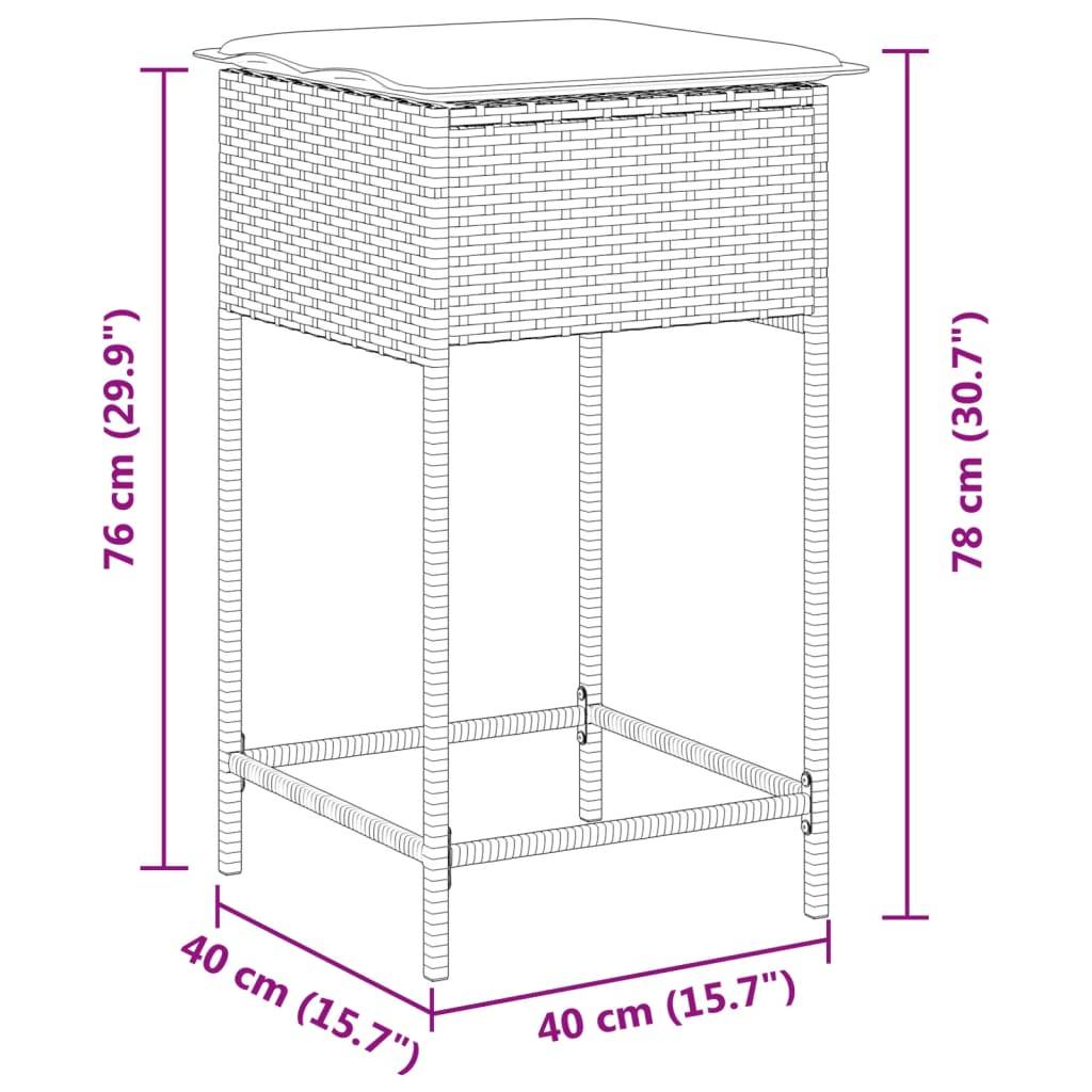 Prolenta Premium - Chaises de jardin rotin gris 40 x 40 x 76 cm - Prolenta premium p375.6 - Image 9
