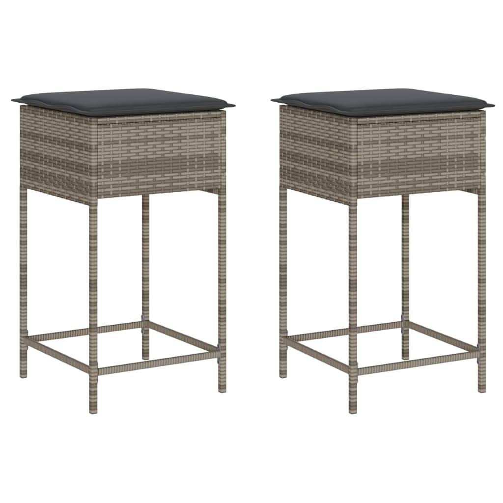 Prolenta Premium - Chaises de jardin rotin gris  40 x 40 x 76 cm  - Prolenta premium p375.6 - Image 1