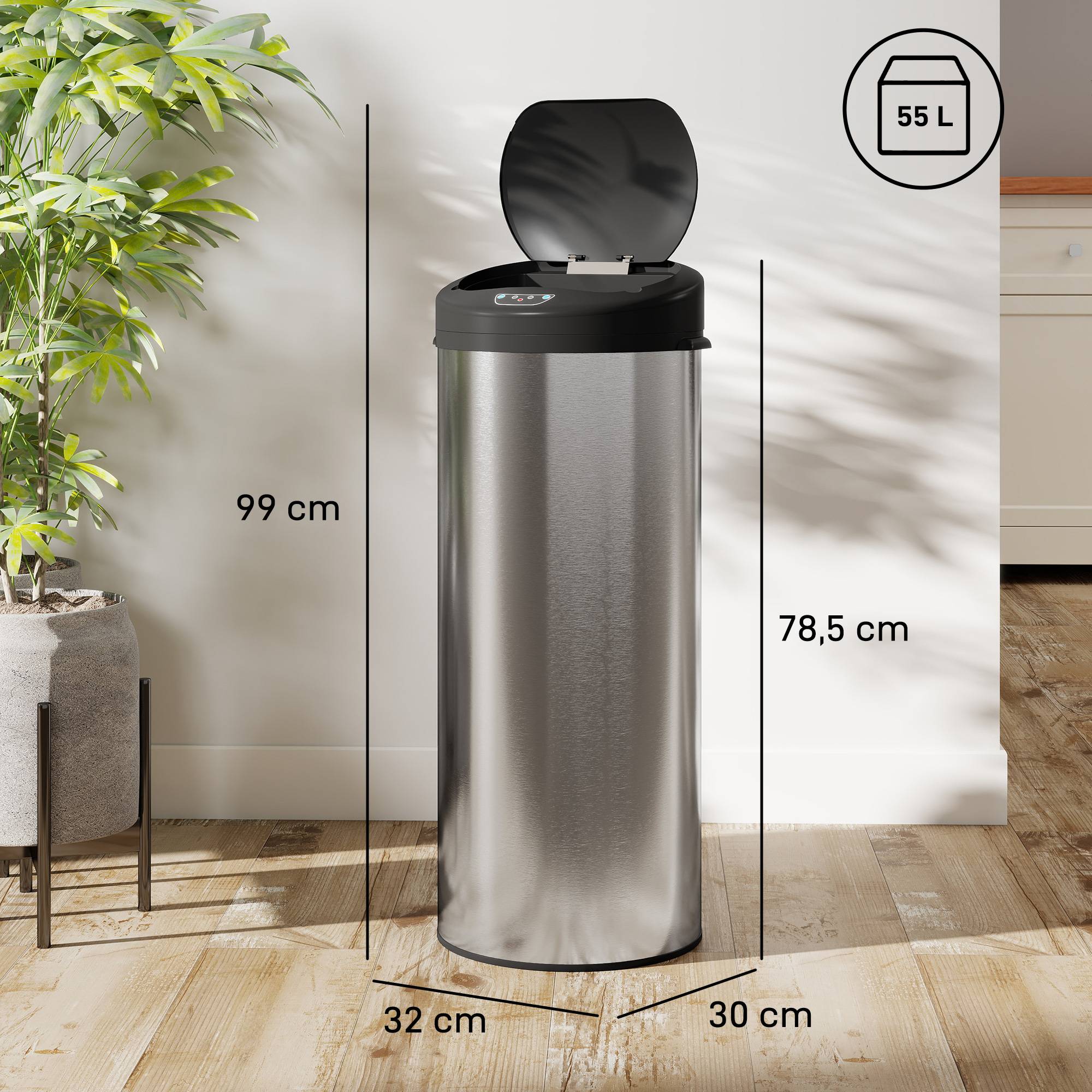 Sans Marque - Cube cuisson automatique 55 L acier inoxydable capteur infrarouge verre anti-éclaboussures - Image 5