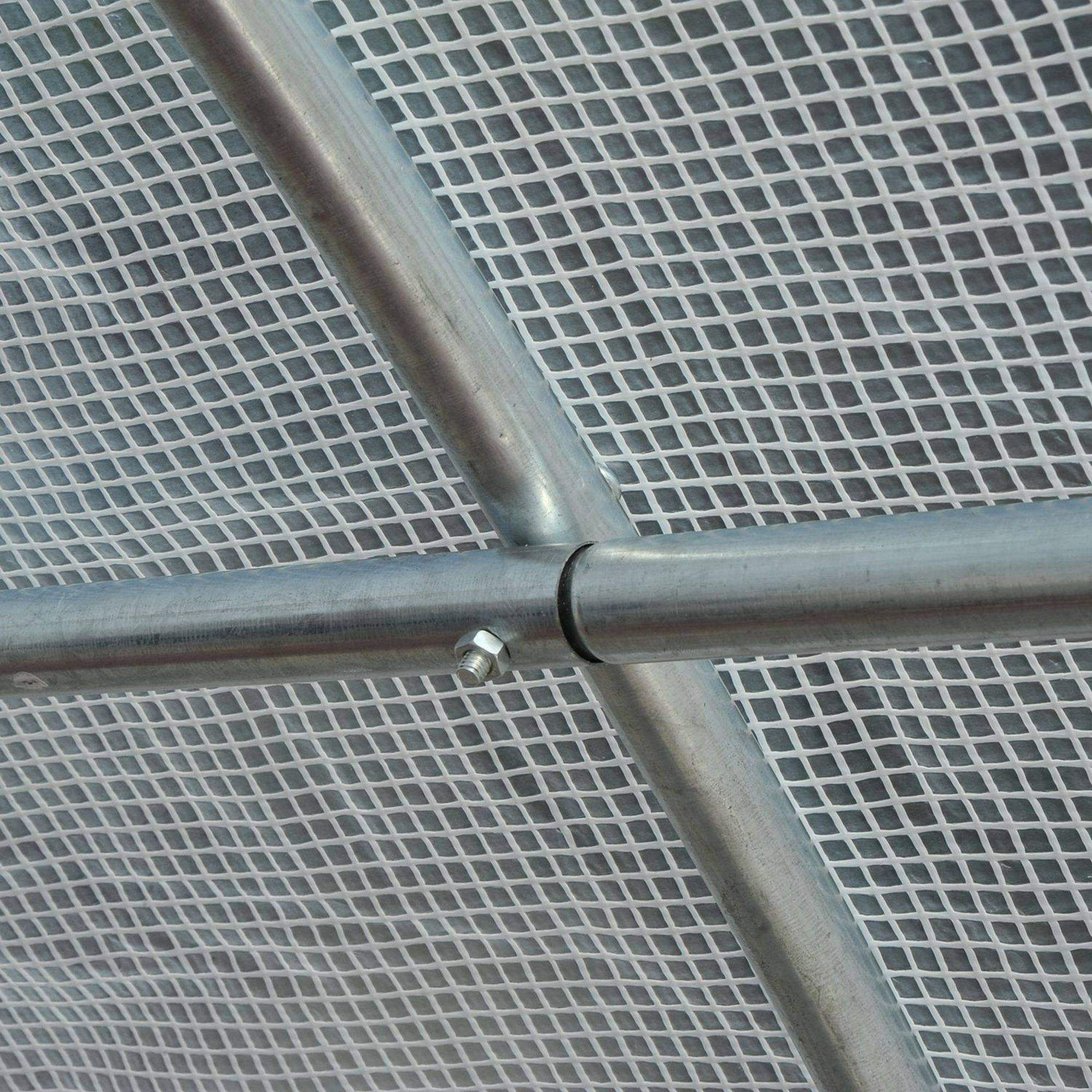 Serre de Jardin Tunnel Surface Sol 18 m² 6L x 3l x 2H m châssis Tubulaire renforcé 24 mm 8 fenêtres Blanc - Image 10
