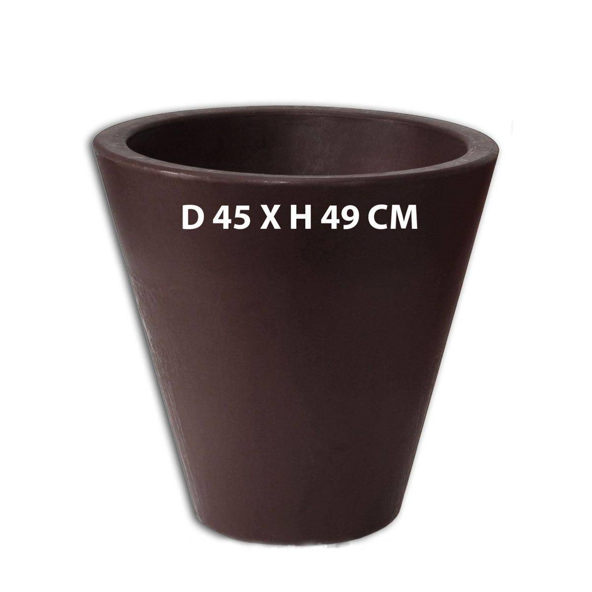 Artificielles - Bac INES Bronze D 45 X H 49 CM extérieur Top qualité Rotomoule - dimhaut: H 49 cm - couleur: Caramel