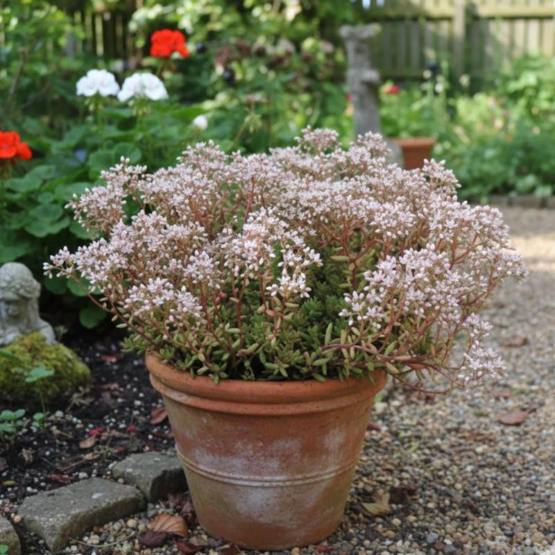 Orpin blanc Murale, Sedum à fleurs Blanche - feuillage Persistant - Godet - 5/20 cm-  hauteur à maturité Moins de 0,15 m - Image 4