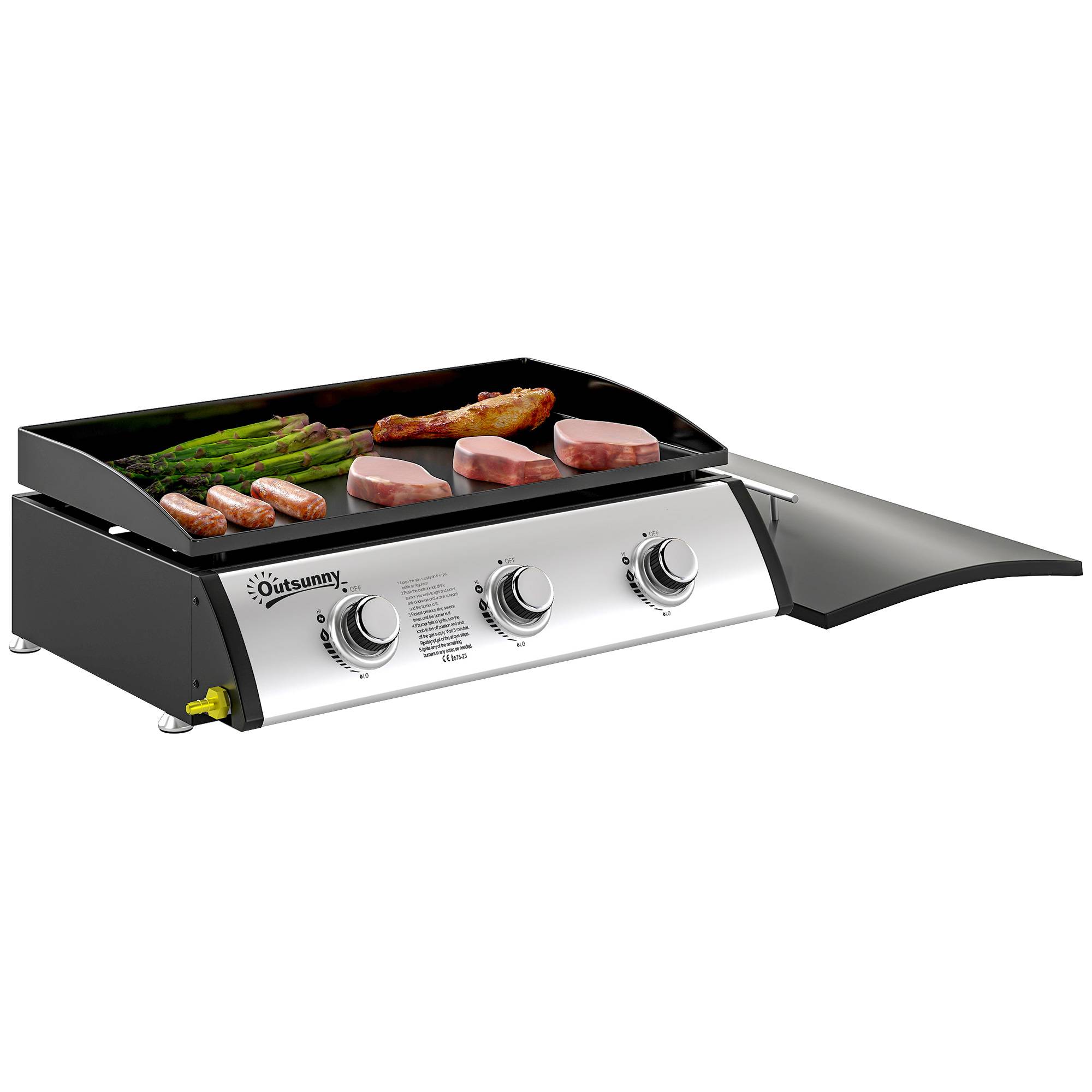 Plancha gaz acier noir 63 x 47 x 25 cm - PANGIVO - Image 1