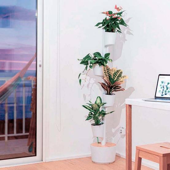 Jardinière verticale CitySens blanche avec 4 pots
et arrosage automatique Wi-Fi - Image 3