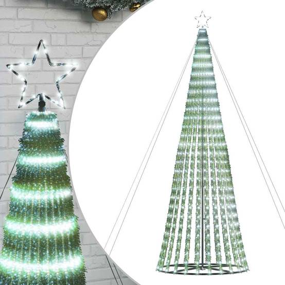 Sapin De Noël - Arbre de Noël lumineux conique 1028 LED blanc froid 403 cm - Image 1