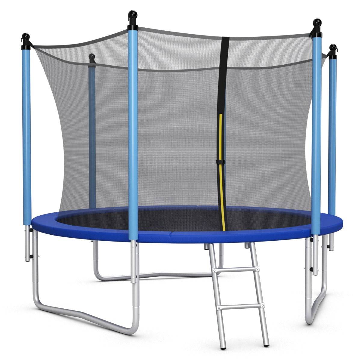 Helloshop26 - Trampoline extérieur diamètre 244 cm echelle filet de sécurité tapis de saut tuyau galvanisé antirouille pour enfants charge 80 kg - Image 1