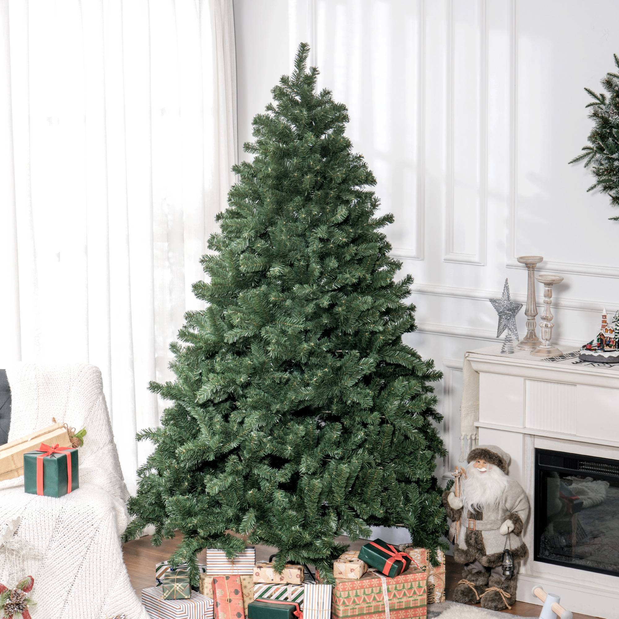 Sans Marque - Sapin Noël artificiel 210 cm support métal pliable 1674 branches réaliste - Image 4