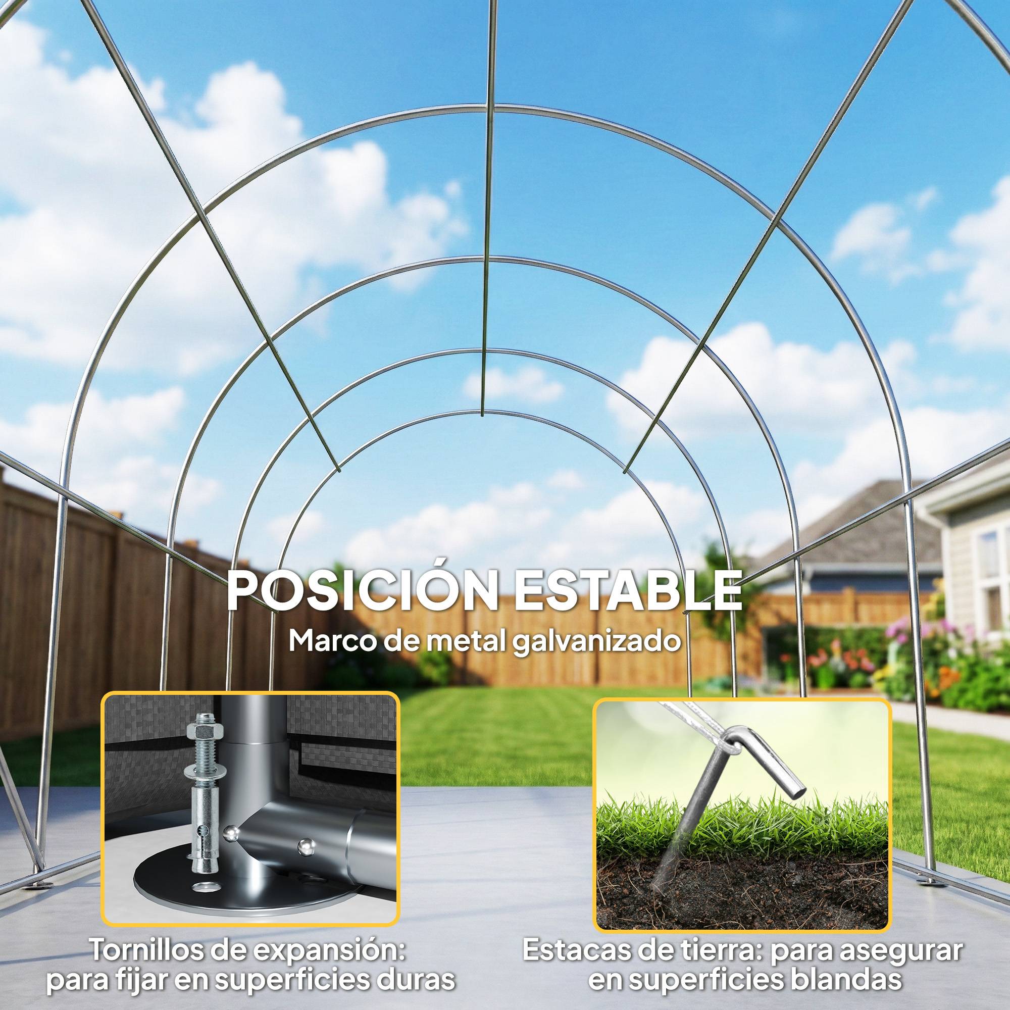 ComfortXL - Garage Voiture Extérieur Métal Galvanisé Tente Étanche Anti-UV 6x3 m Gris Foncé - ComfortXL Outdoor Living - Image 10