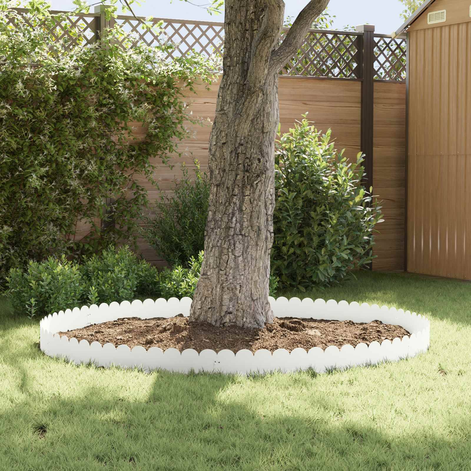 Bordure de pelouse acier pour jardin structuration esthétique 103x20cm blanc - ComfortXL Outdoor Living - Image 4