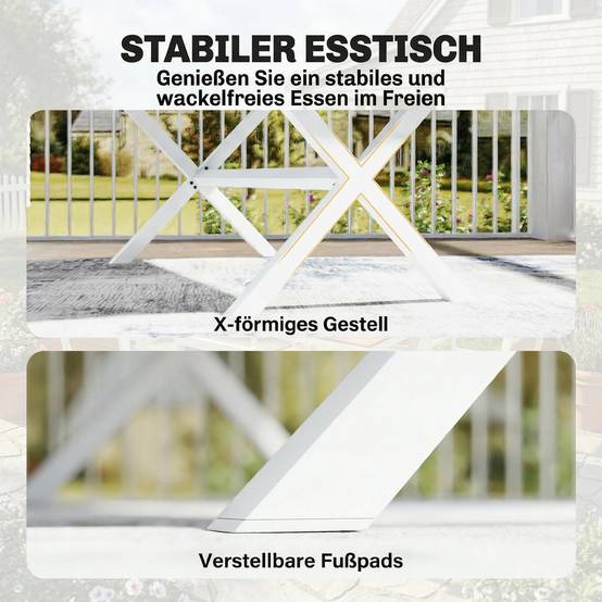 Ensemble de mobilier de jardin, salon de jardin, 7 pièces, table et 6 chaises empilables, aspect bois, structure en aluminium, teck - Image 9