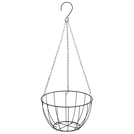 Lot de 4 Jardinières suspendues - Bacs à fleurs - Pots de fleurs avec doublure coco Noir Ø 30x52 cm - Image 5