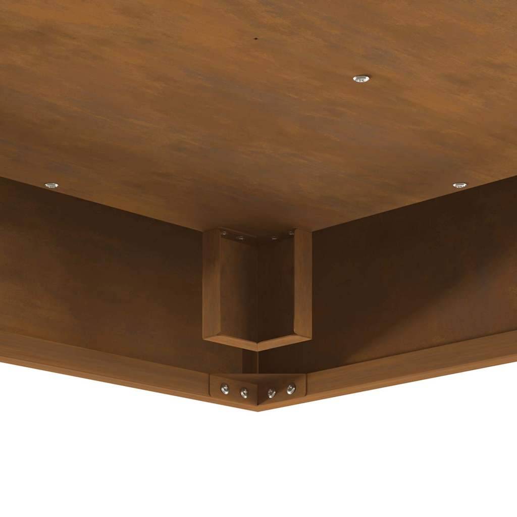Brasero Carré XXL 80cm Acier Corten Foyer de Jardin Design Industriel Marron – ComfortXL Outdoor Living - Image 9