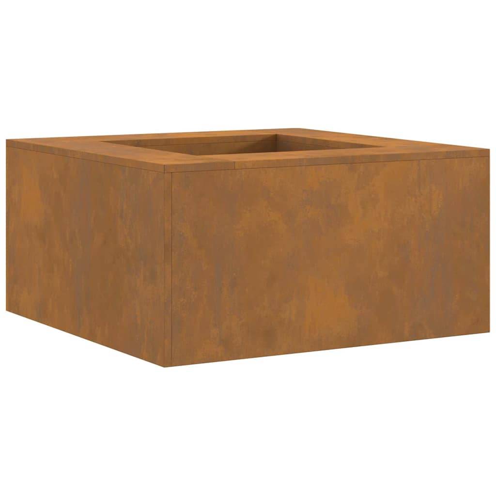 Brasero Carré XXL 80cm Acier Corten Foyer de Jardin Design Industriel Marron – ComfortXL Outdoor Living - Image 2