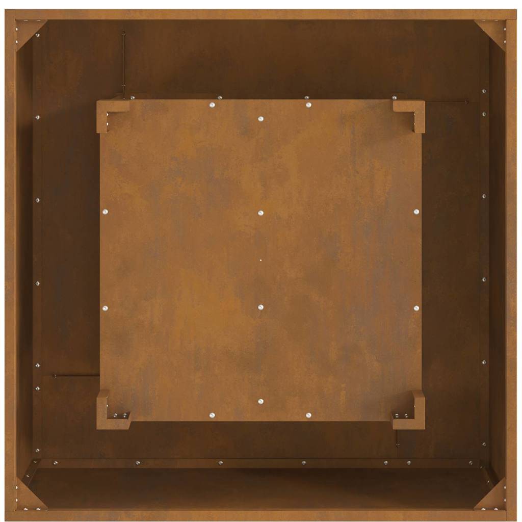 Brasero Carré XXL 80cm Acier Corten Foyer de Jardin Design Industriel Marron – ComfortXL Outdoor Living - Image 8