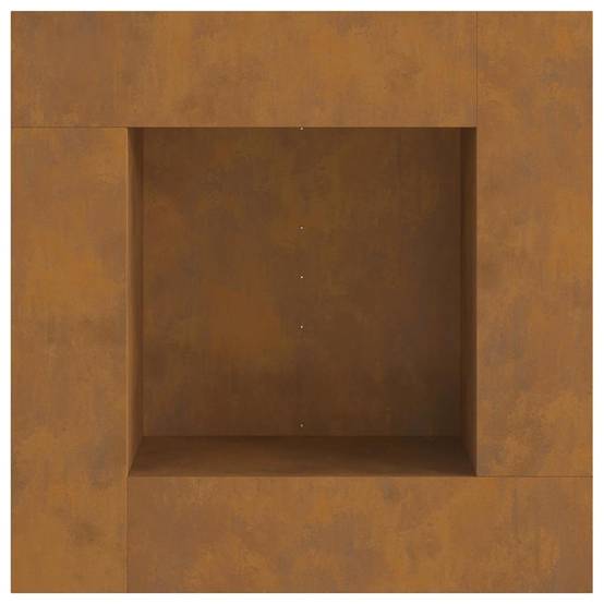Brasero Carré XXL 80cm Acier Corten Foyer de Jardin Design Industriel Marron – ComfortXL Outdoor Living - Image 7
