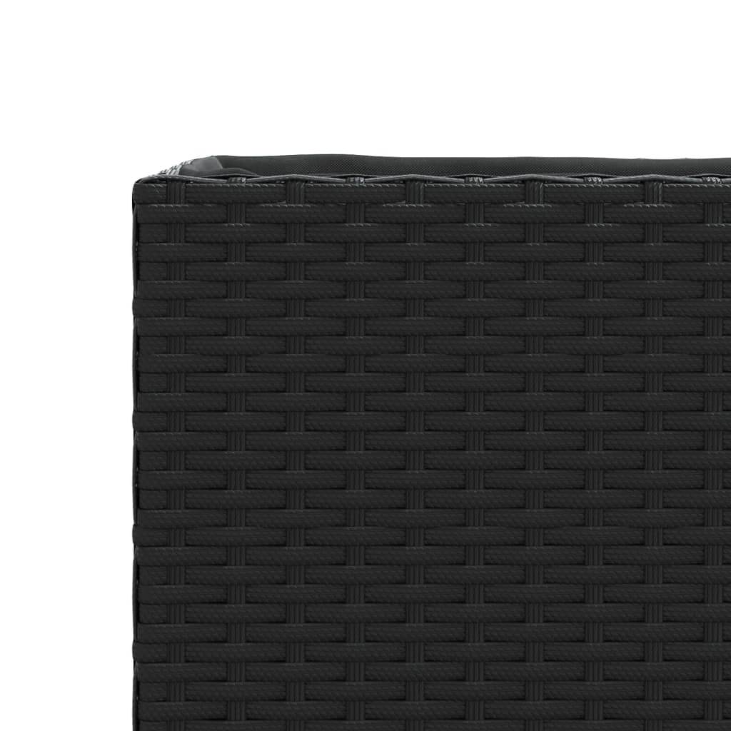 Vidaxl - Jardinière avec roulettes et 3 pots noir 107x32x38 cm rotin vidaXL 366419 - Image 5