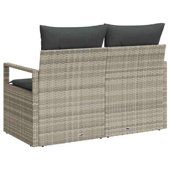 Salon de Jardin 2 Pièces en Polyrotin Gris – Canapés avec Coussins Déperlants pour Terrasse Moderne – Haute Qualité – ComfortXL Outdoor Living - Image 4