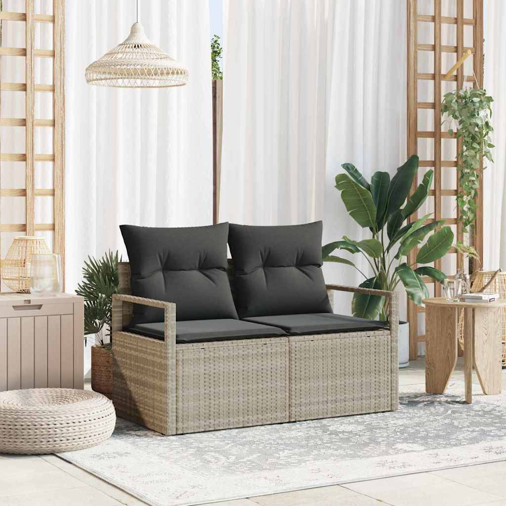 Salon de Jardin 2 Pièces en Polyrotin Gris – Canapés avec Coussins Déperlants pour Terrasse Moderne – Haute Qualité – ComfortXL Outdoor Living - Image 1