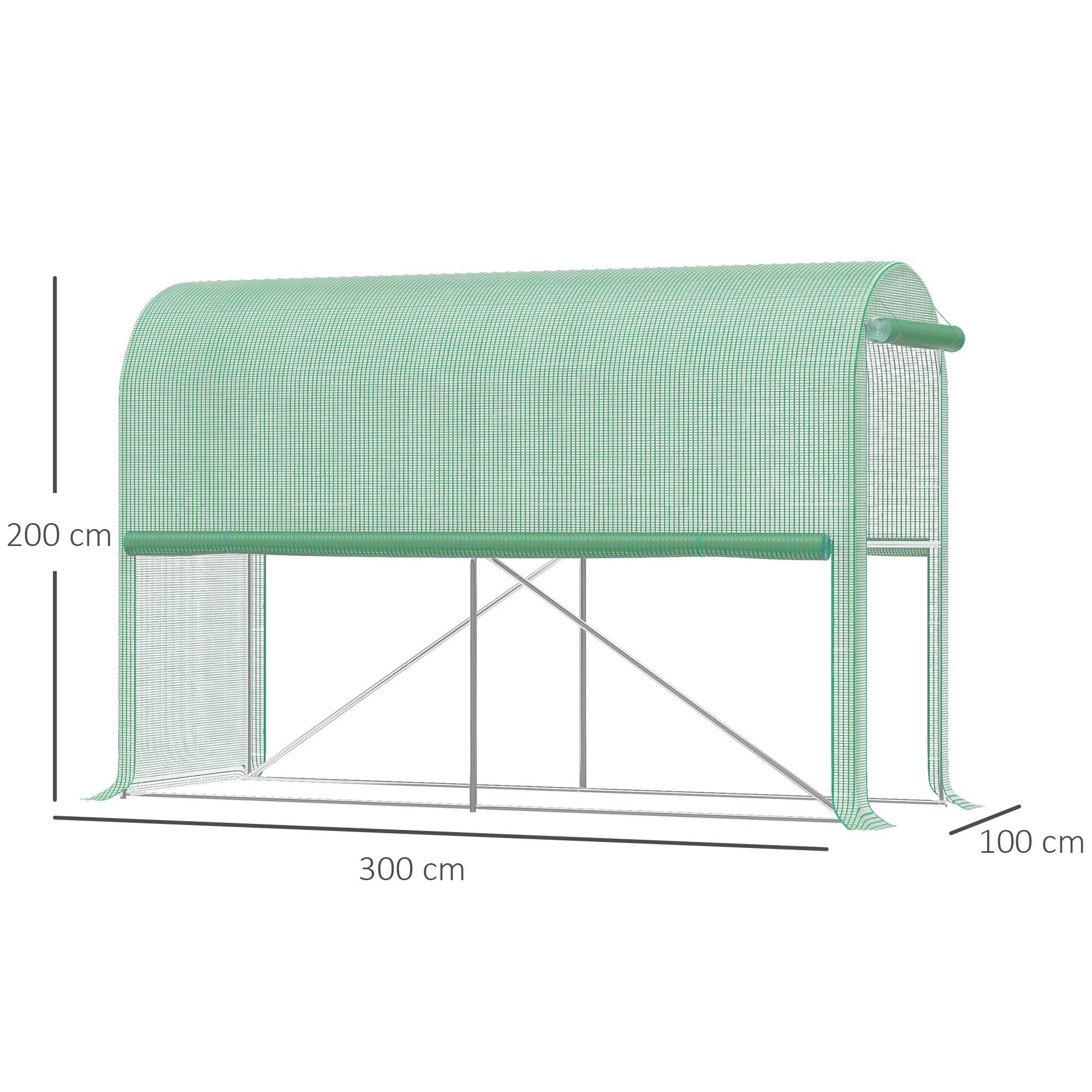 ComfortXL - Serre de jardin PE 140 g/m² 300 x 100 x 200 cm verte pour tomates et plantes protection UV - ComfortXL Outdoor Living - Image 5