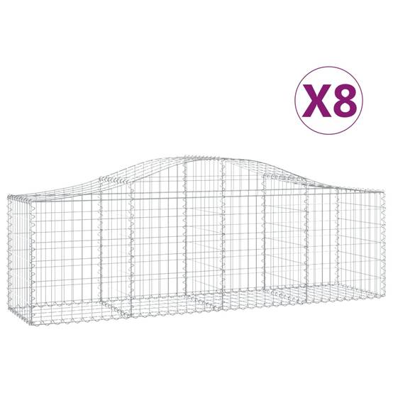Vidaxl - Paniers à gabions arqués 8 pcs 200x50x60/80 cm Fer galvanisé vidaXL 3145604 - Image 2