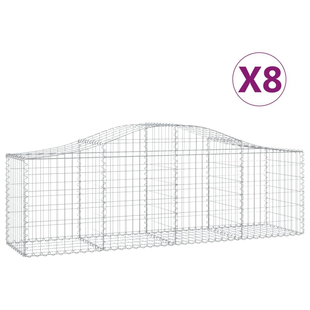 Vidaxl - Paniers à gabions arqués 8 pcs 200x50x60/80 cm Fer galvanisé vidaXL 3145604 - Image 2