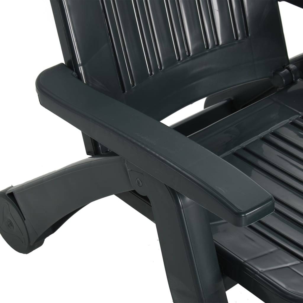 Helloshop26 - Transat chaise longue bain de soleil lit de jardin terrasse meuble d'extérieur pliable polypropylène vert - Image 5