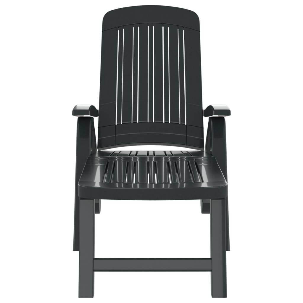 Helloshop26 - Transat chaise longue bain de soleil lit de jardin terrasse meuble d'extérieur pliable polypropylène vert - Image 2