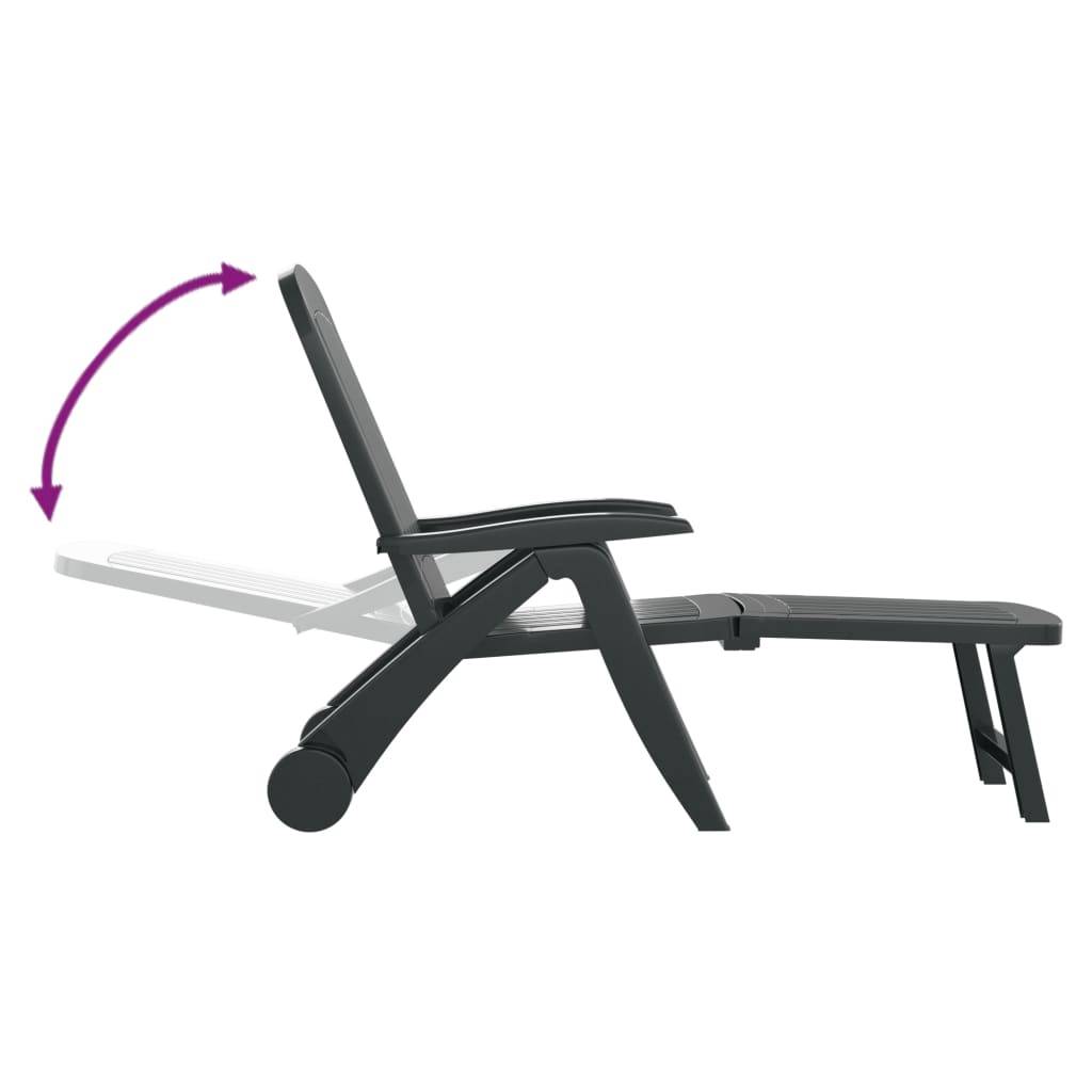 Helloshop26 - Transat chaise longue bain de soleil lit de jardin terrasse meuble d'extérieur pliable polypropylène vert - Image 4