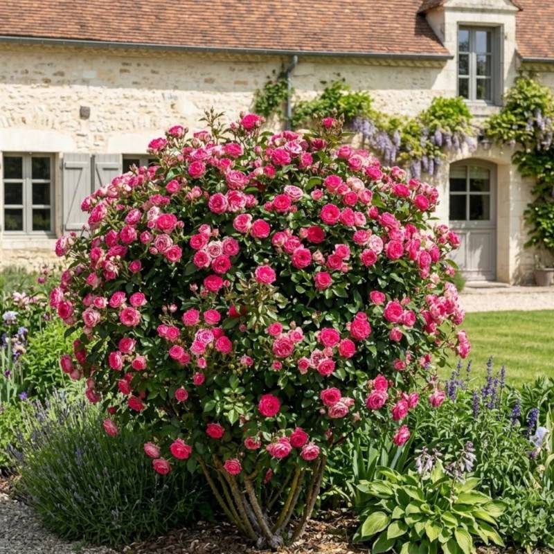Rosier à grandes fleurs Bernadette Lafont® 'Sauvachi' à fleurs Rose - feuillage Caduc - Pot de 10 L - 1/2 tige-  hauteur à maturité De 1,00 m à 1,50 m - Image 2