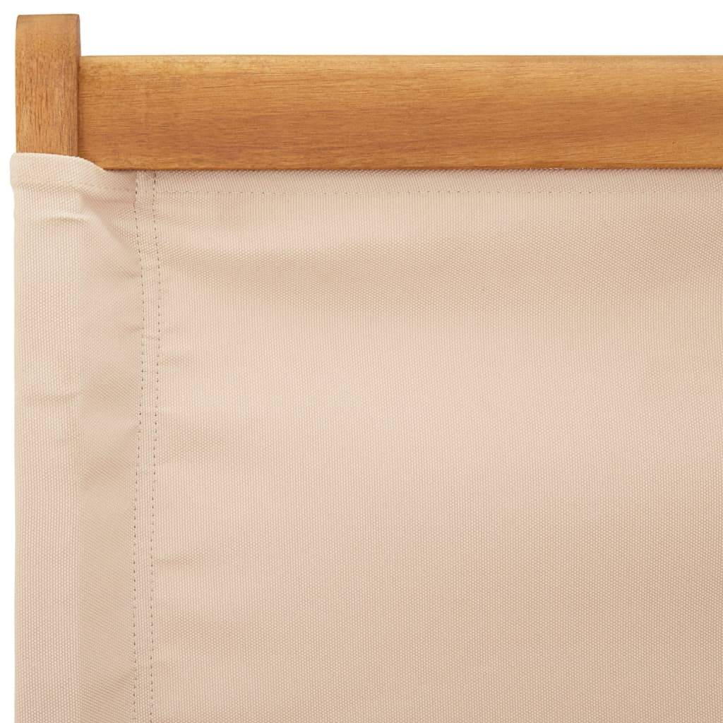 Lot de 4 Fauteuils Bas Pliants en Bois Massif d'Acacia et Tissu pour Extérieur Beige – ComfortXL Outdoor Living - Image 10