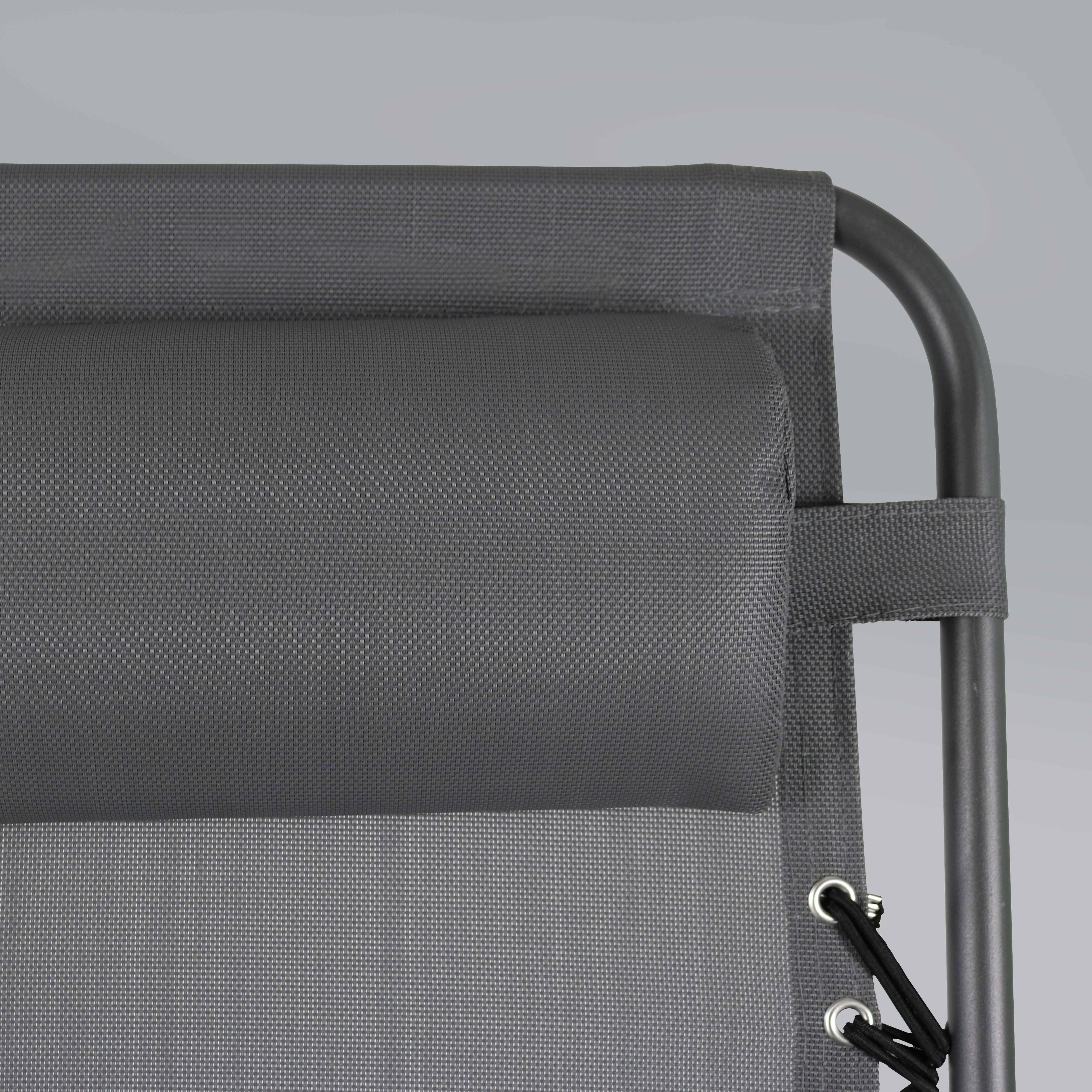 Oviala - Fauteuil relax de jardin en acier et textilène inclinable gris Monaco - Oviala - Image 5