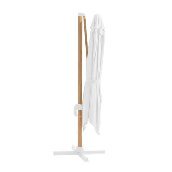 Oviala - Parasol déporté 3x3m et 4 dalles à remplir effet bois blanc Brescia - Oviala - Image 5