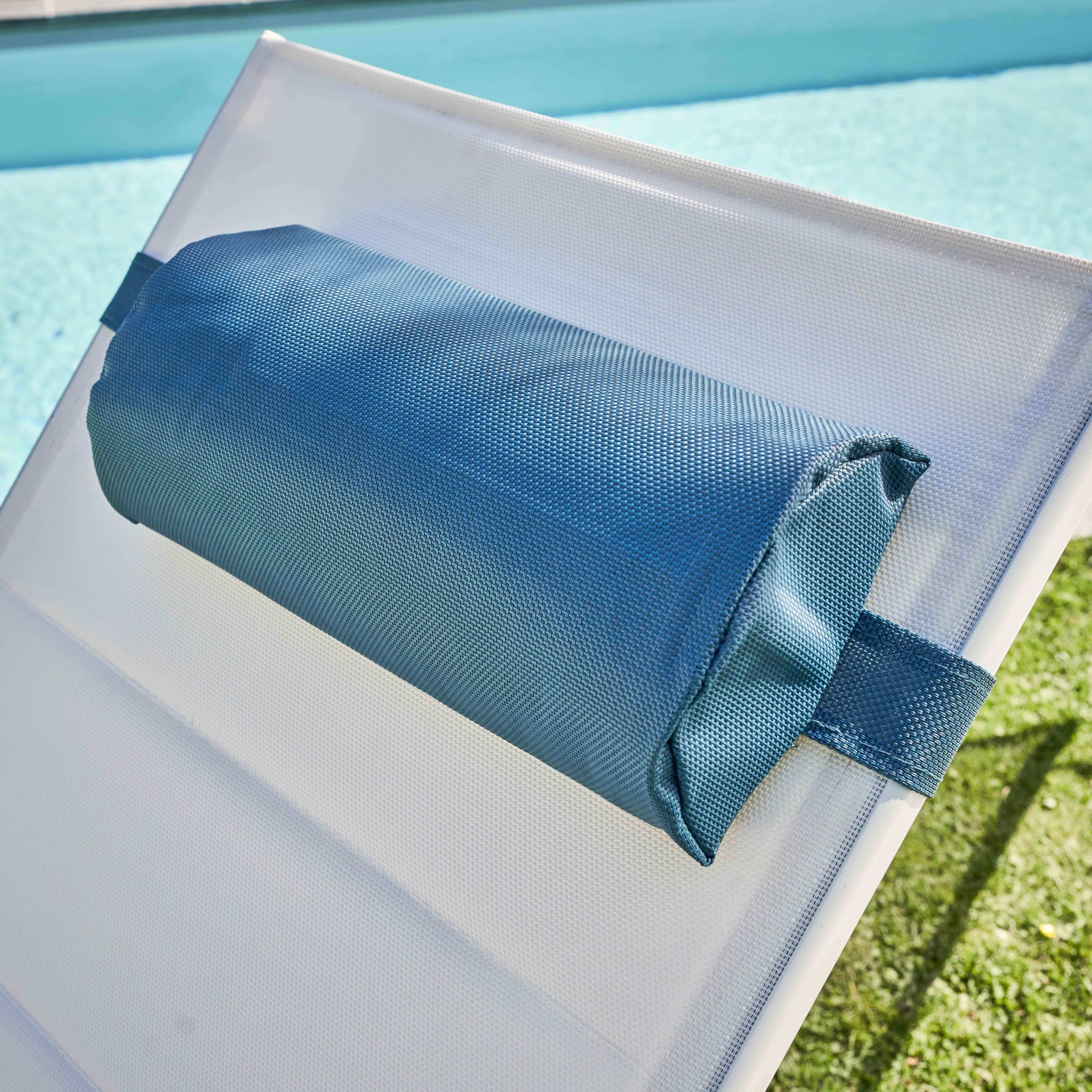 Oviala - Lot de 2 repose-têtes pour bain de soleil textilène bleu pacific Kildy - Oviala - Image 2